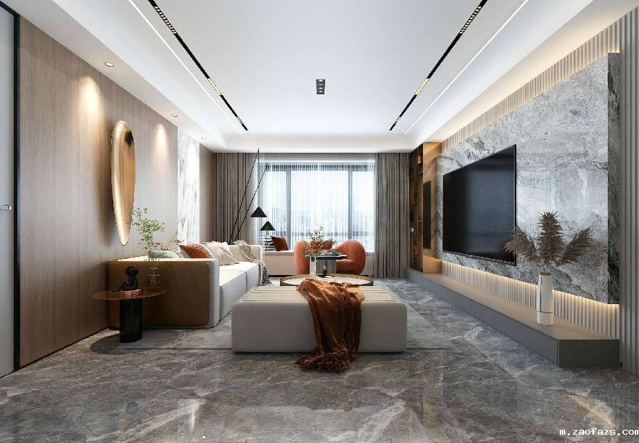 新中式风格220平米别墅装修效果图