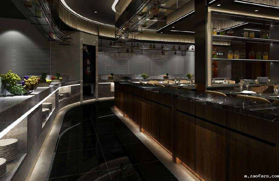 480平米法式自助餐厅装修设计效果图