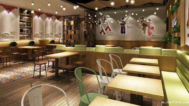 120平米过桥米线店装修效果图