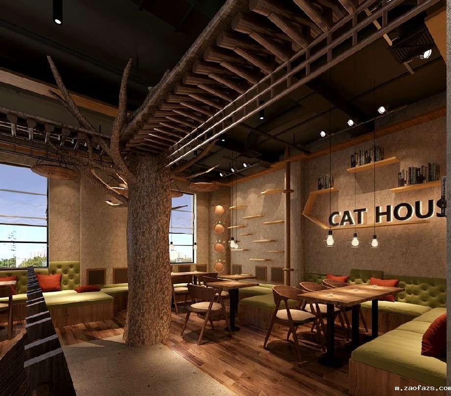 猫屋咖啡店装修设计效果图