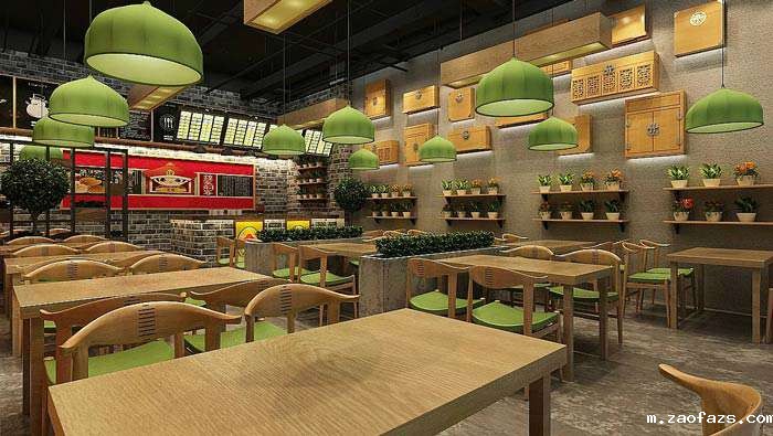 中式快餐店装修设计效果图