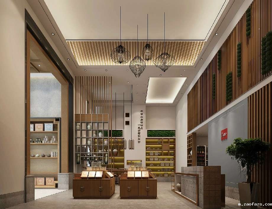 中式风格茶叶店装修设计效果图