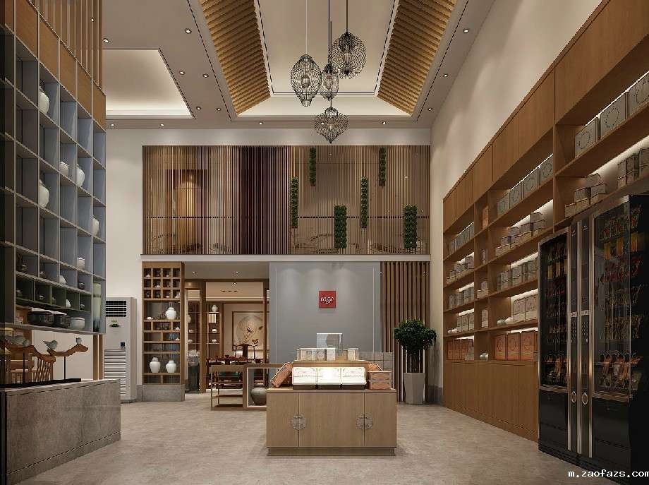 中式风格茶叶店装修设计效果图