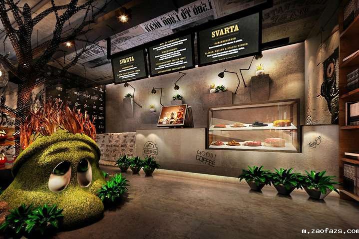 书吧文具店铺空间装修设计效果图