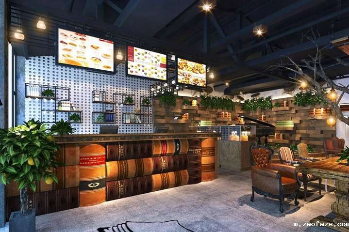 书吧文具店铺空间装修设计效果图