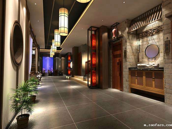 620平米新中式火锅店设计效果图