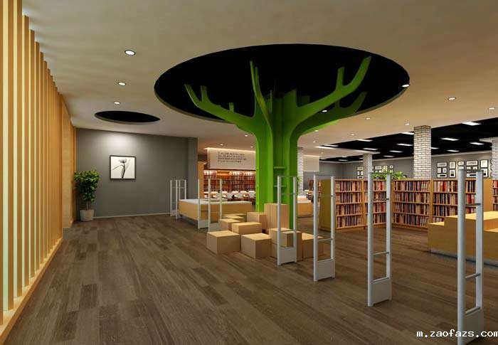 图书馆咖啡厅装修设计效果图