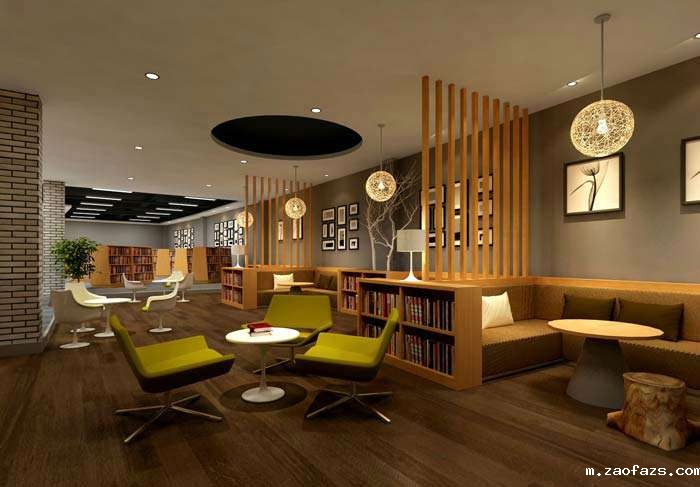 图书馆咖啡厅装修设计效果图