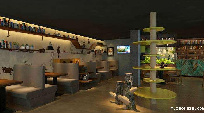 猫咪主题咖啡厅装修效果图