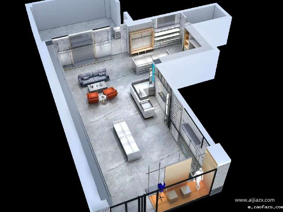 航空港区200平米服装店设计效果图