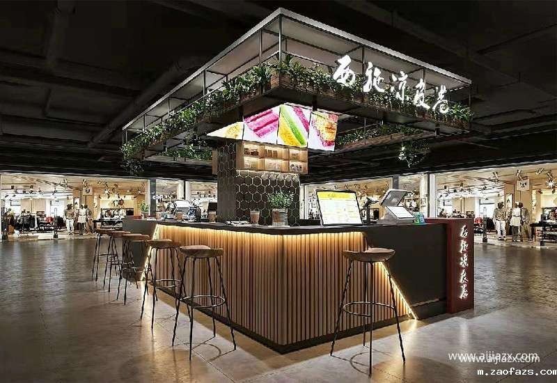 美食广场特色小吃凉皮店设计装修效果图