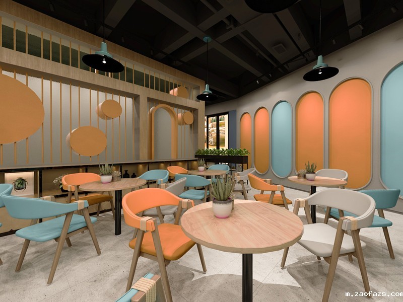 160平米咖啡厅装修改造设计效果图