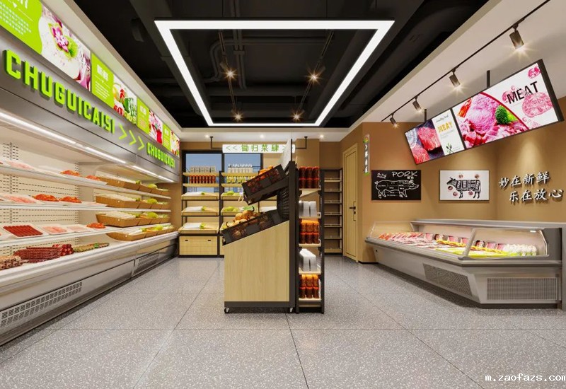 120平米生鲜门店装修设计