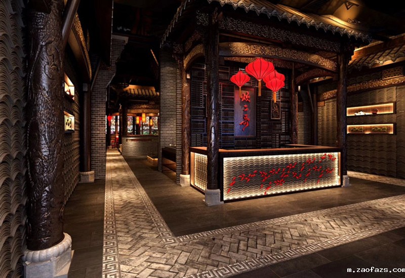 复古风格火锅店装修效果图