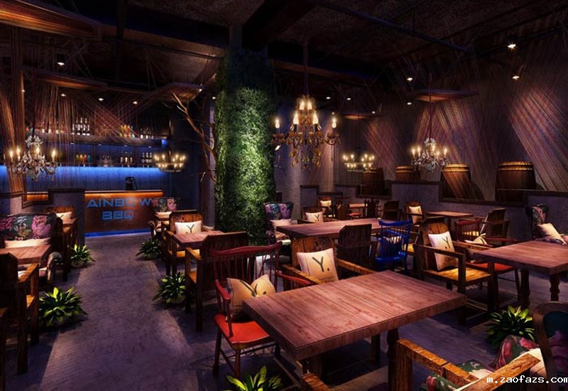 工业风烧烤店装修设计效果图