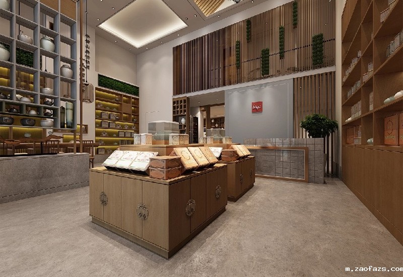 中式风格茶叶店装修设计效果图