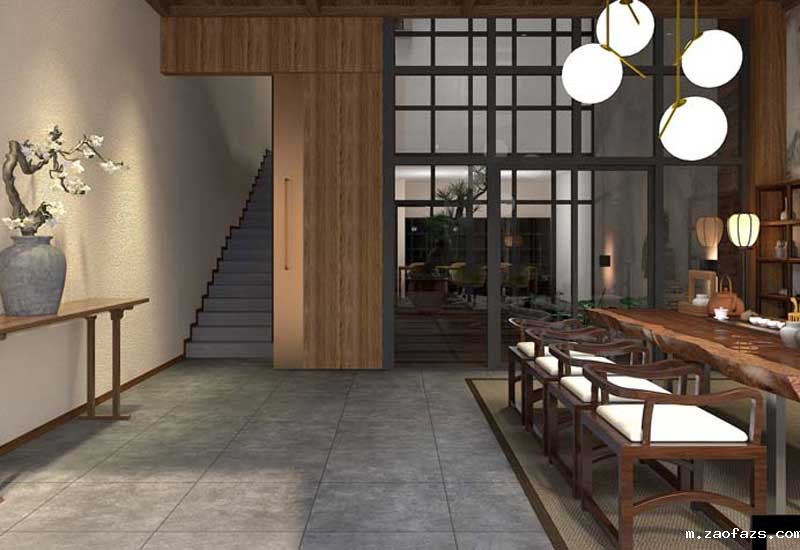 300m²洛阳茶居会所设计效果图