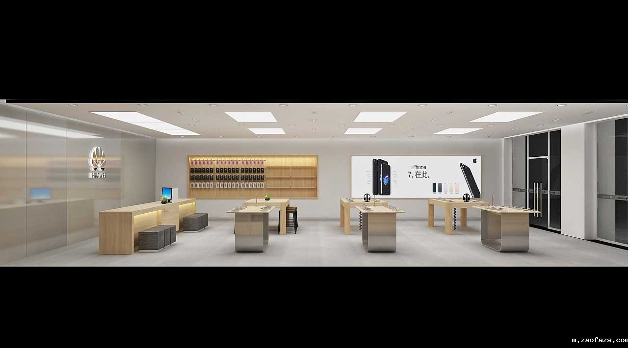郑州二七区华为手机体验店设计装修效果图