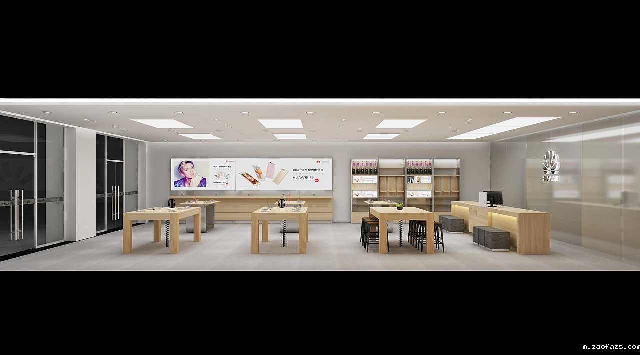 郑州二七区华为手机体验店设计装修效果图