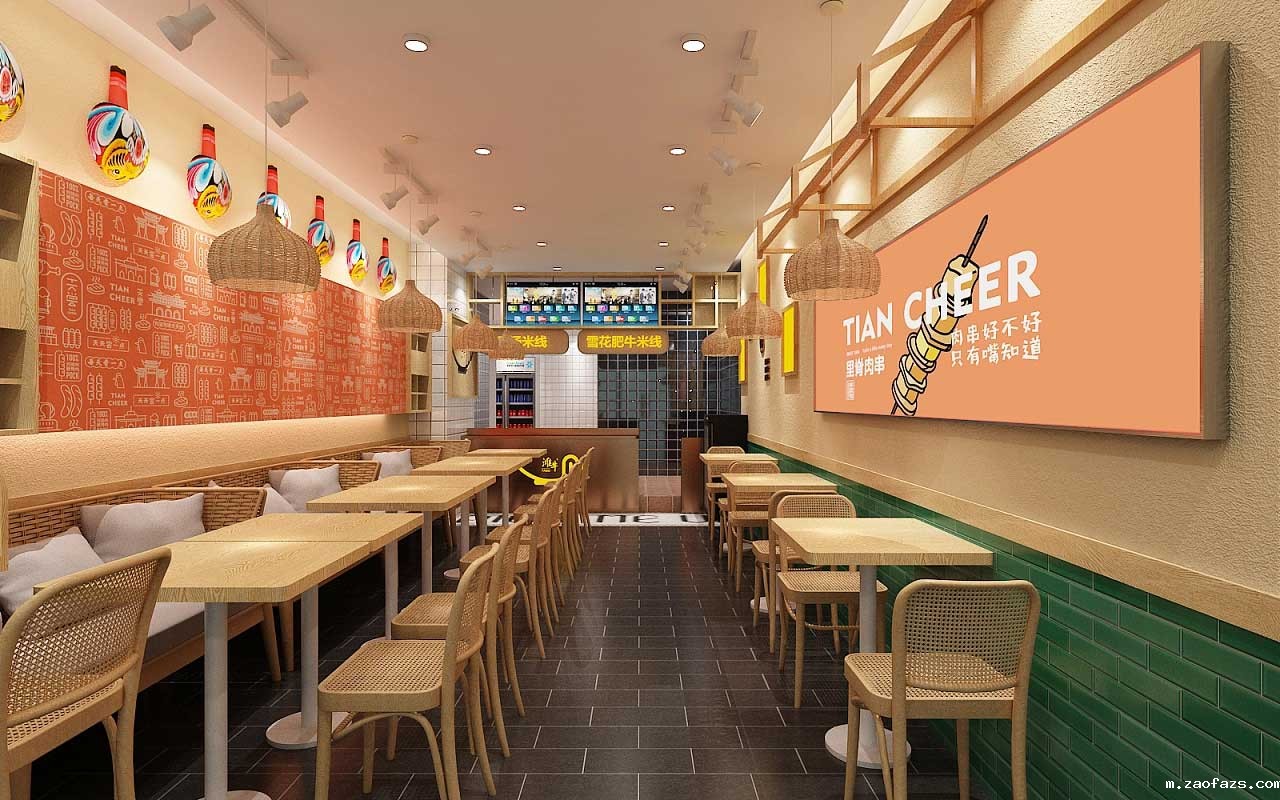 郑州米线店装修效果图-米线店装修设计案例
