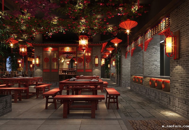 洛阳火锅店设计-中式火锅店装修设计效果图