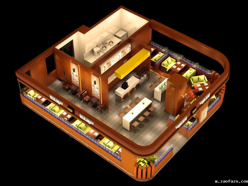 郑州米粉店设计-米粉店装修设计效果图