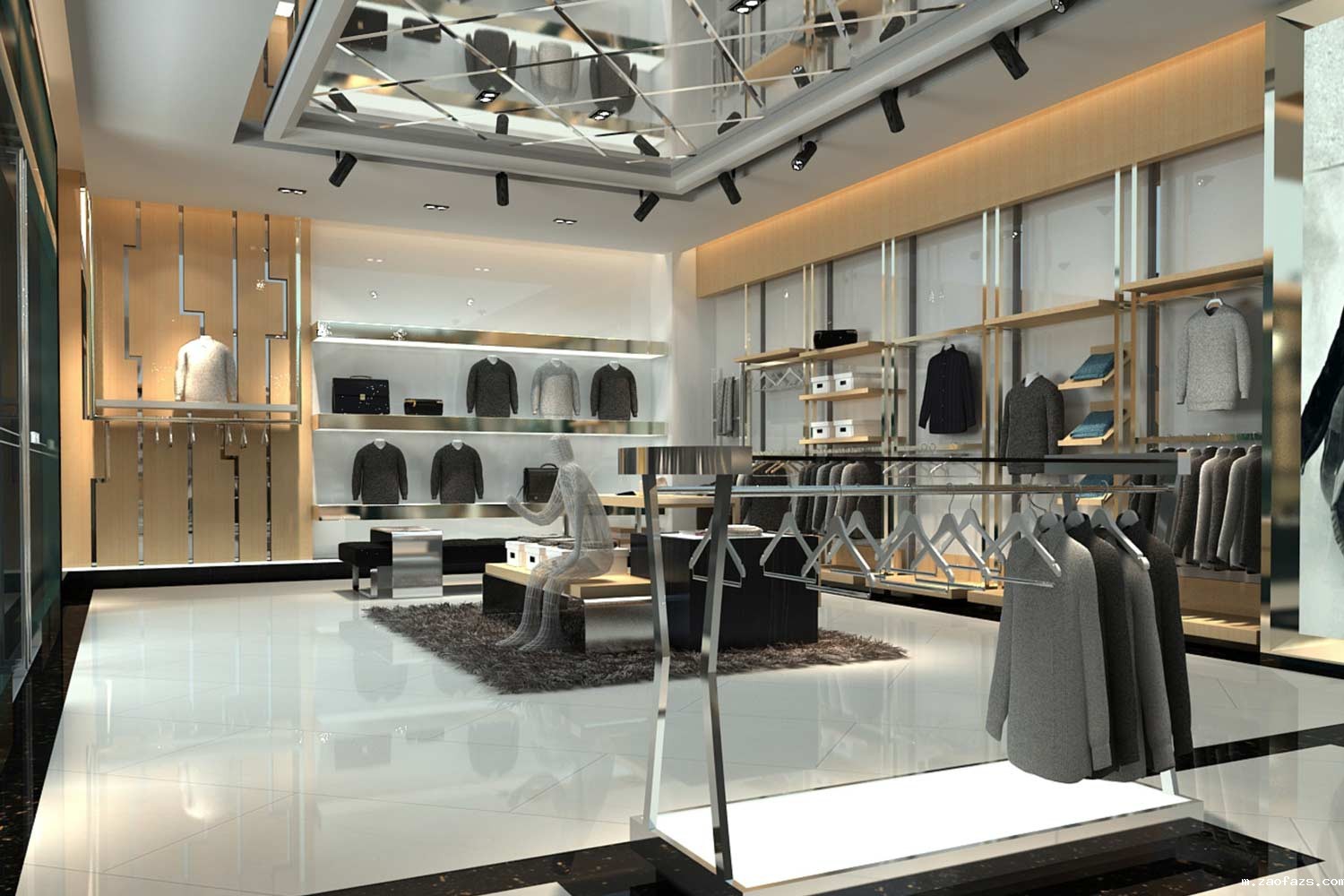 350平米品牌服装旗舰店装修设计效果图