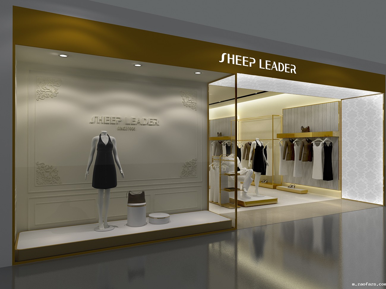 135平米女装专卖店装修设计效果图