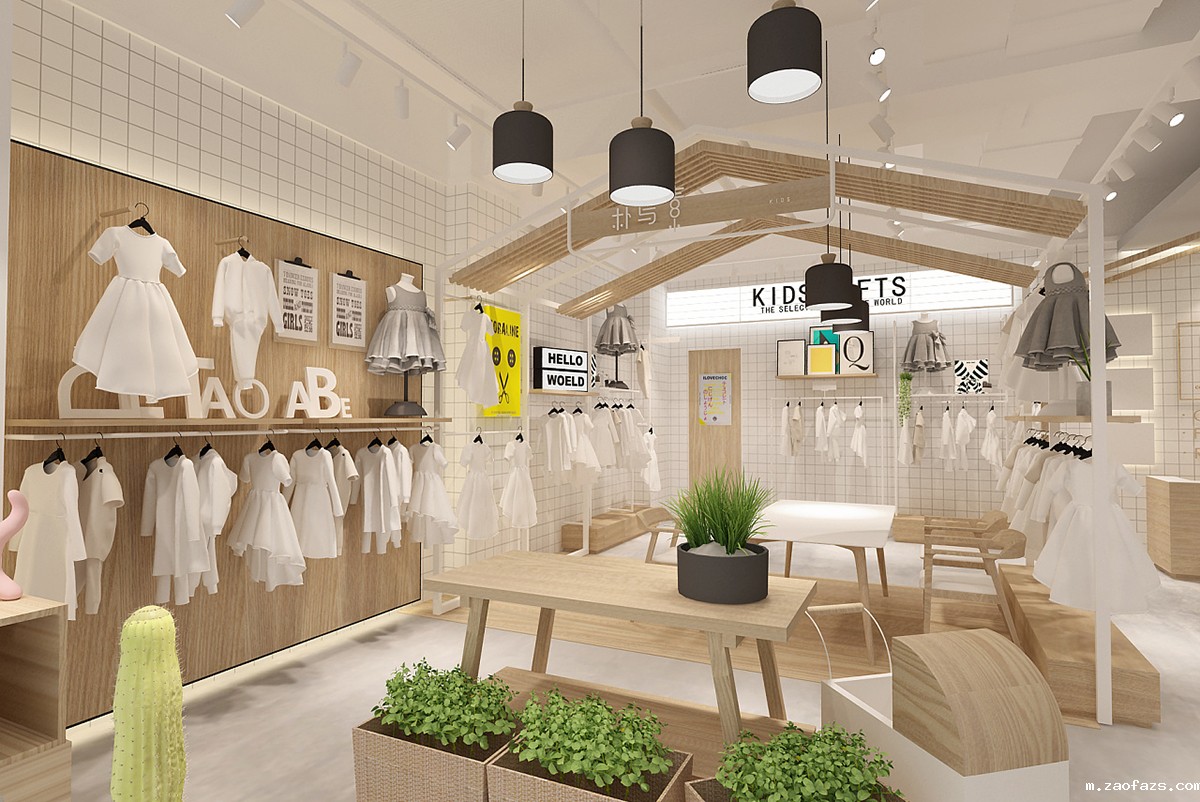 55平米郑州童装专卖店设计效果图