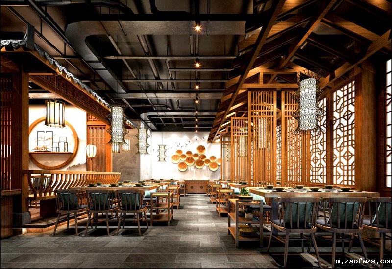 400平米开封中式餐厅装修效果图