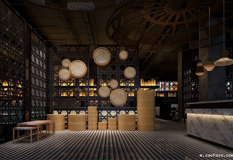 300平米烤肉店面装修设计效果图