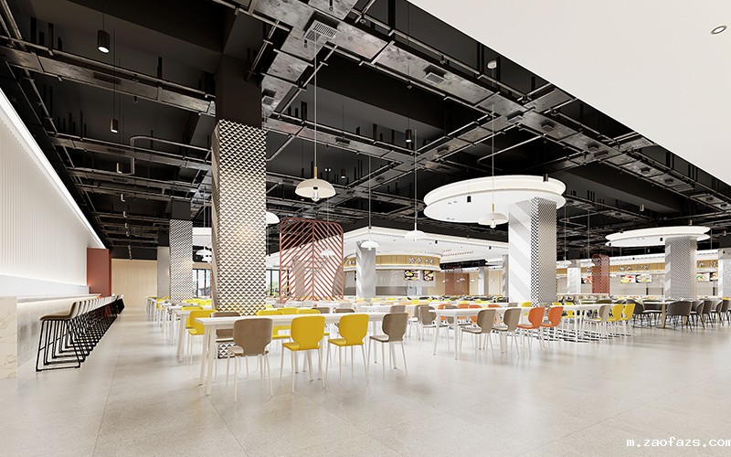 800平米学校食堂设计装修效果图