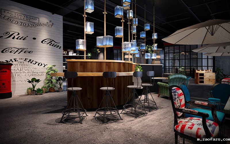 300平米主题咖啡馆装修设计效果图