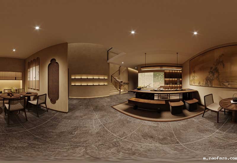 320平米郑州茶馆装修设计效果图