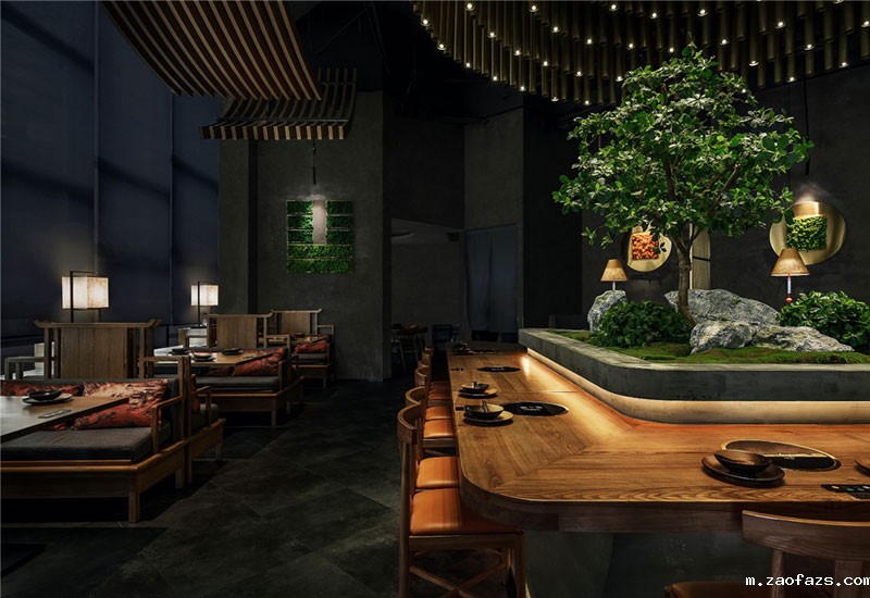 335平米中式餐厅设计装修效果图