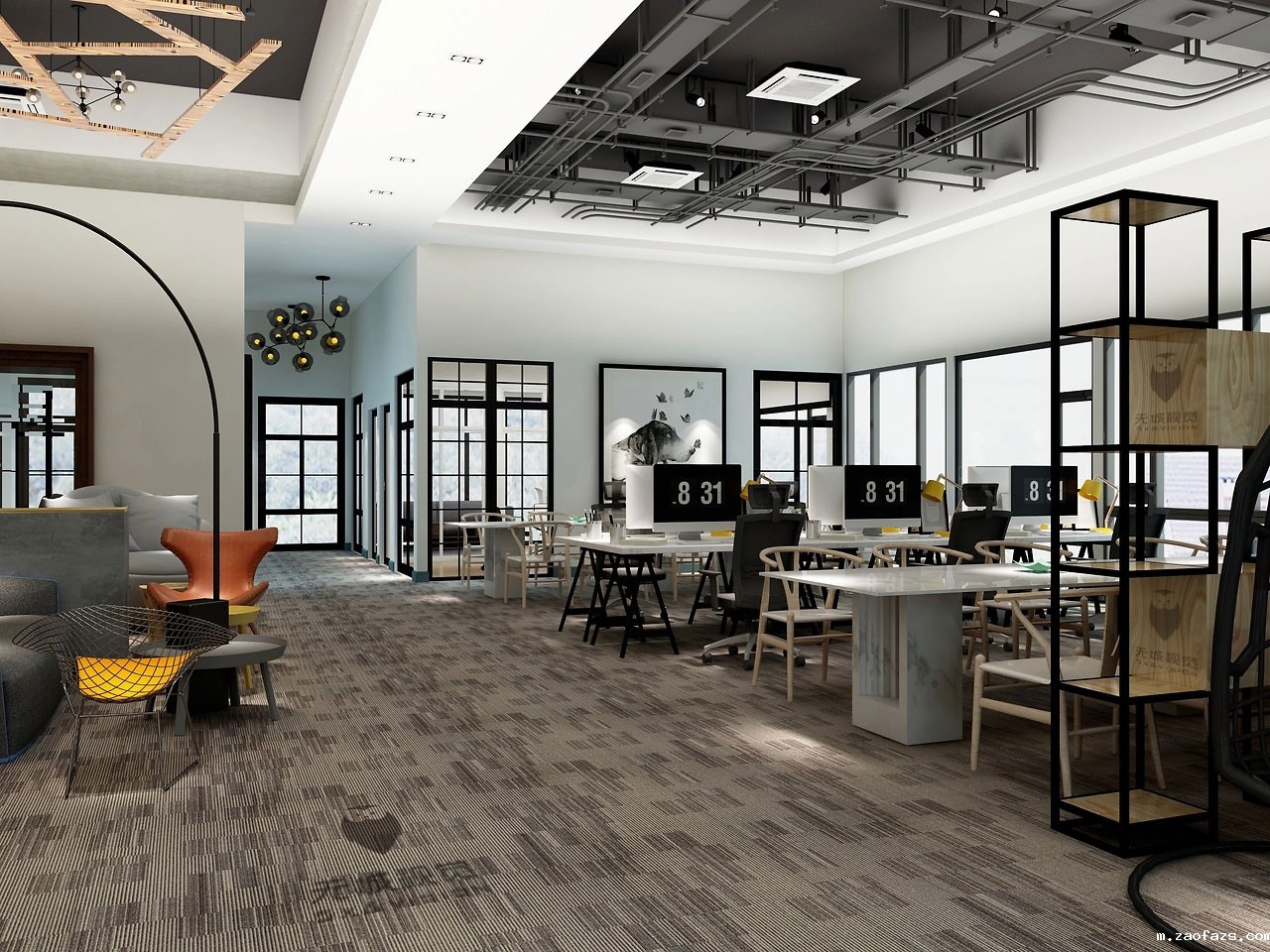 204平米郑州办公室装修设计效果图