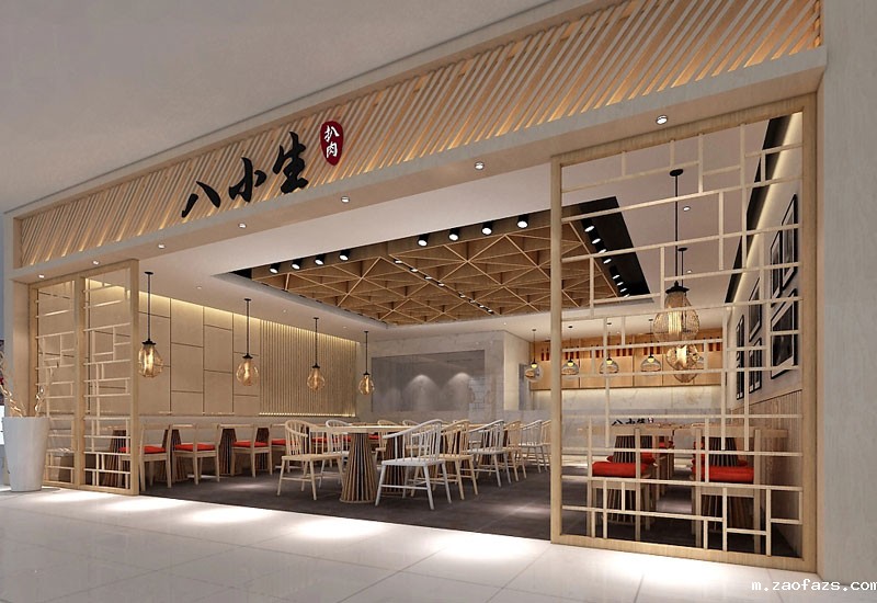 150平米郑州扒肉店装修设计效果图