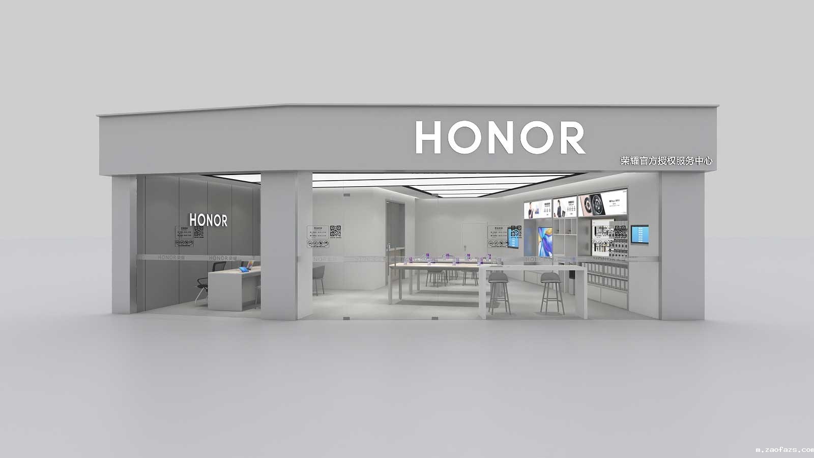 180平米荣耀手机体验店设计效果图