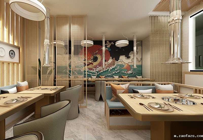 300平米郑州烤肉店装修设计效果图