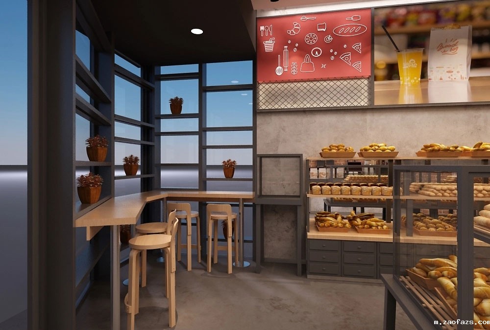 62平米面包连锁店装修设计效果图