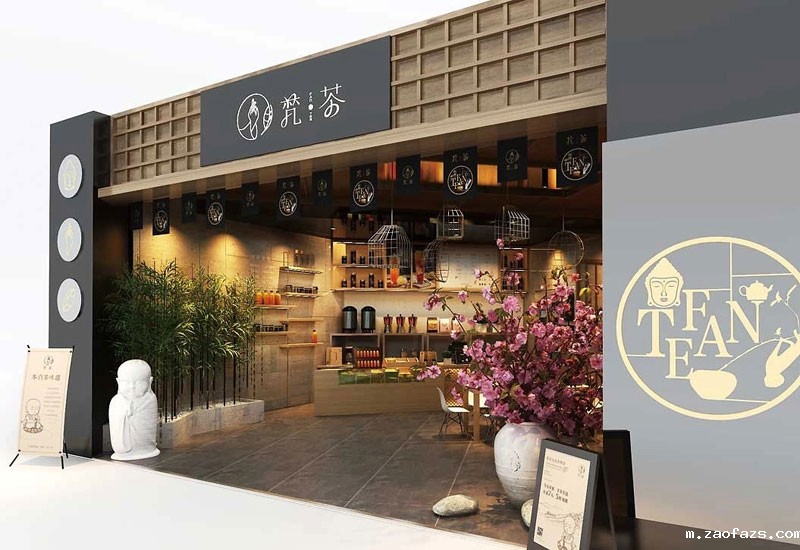 80平米奶茶饮品店装修设计效果图