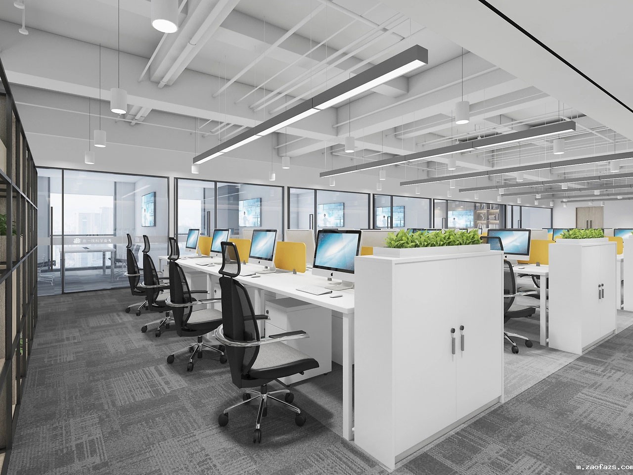 370平米郑州办公室装修施工效果图