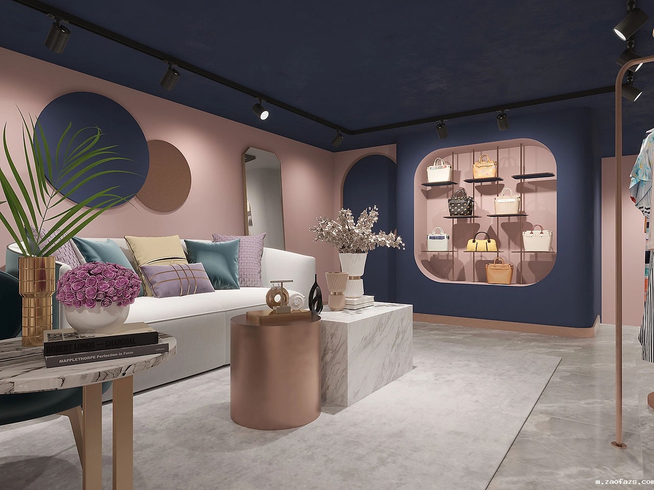 45平米轻奢服装店装修设计效果图