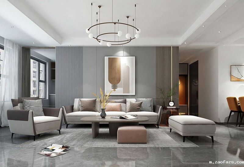 中原宸院123平米现代风格三居室装修效果图