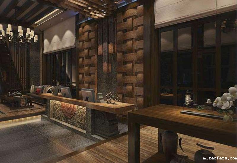 新中式商务酒店装修设计效果图