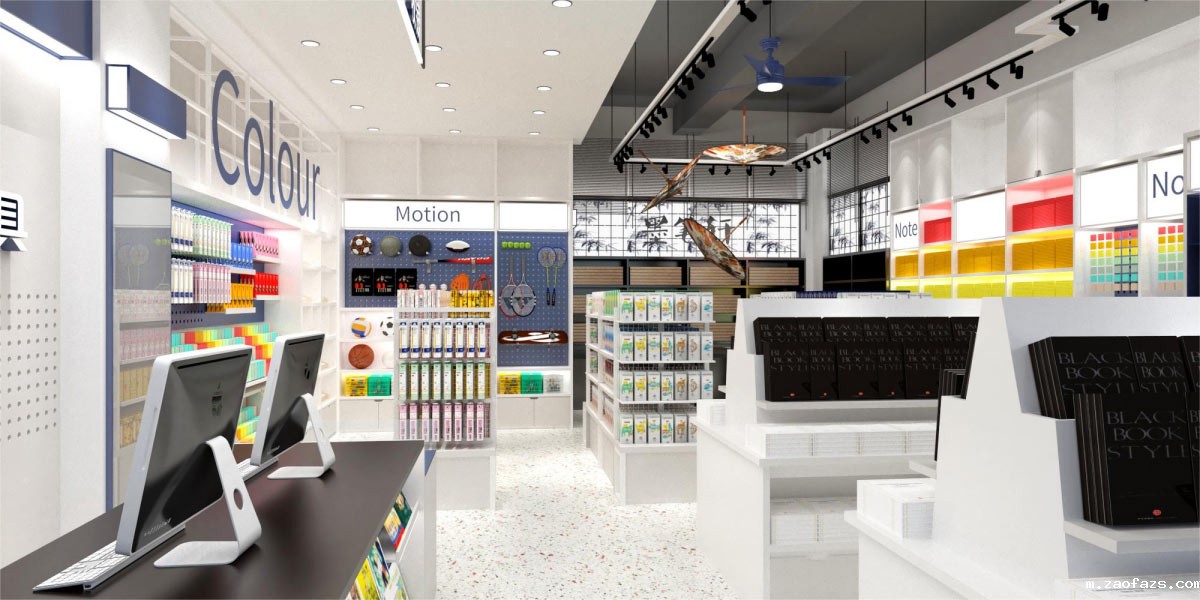 25平米郑州文具专卖店设计效果图