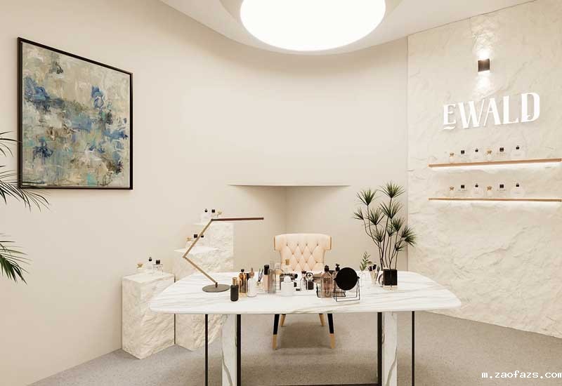 45平米郑州化妆品店铺直播间设计效果图