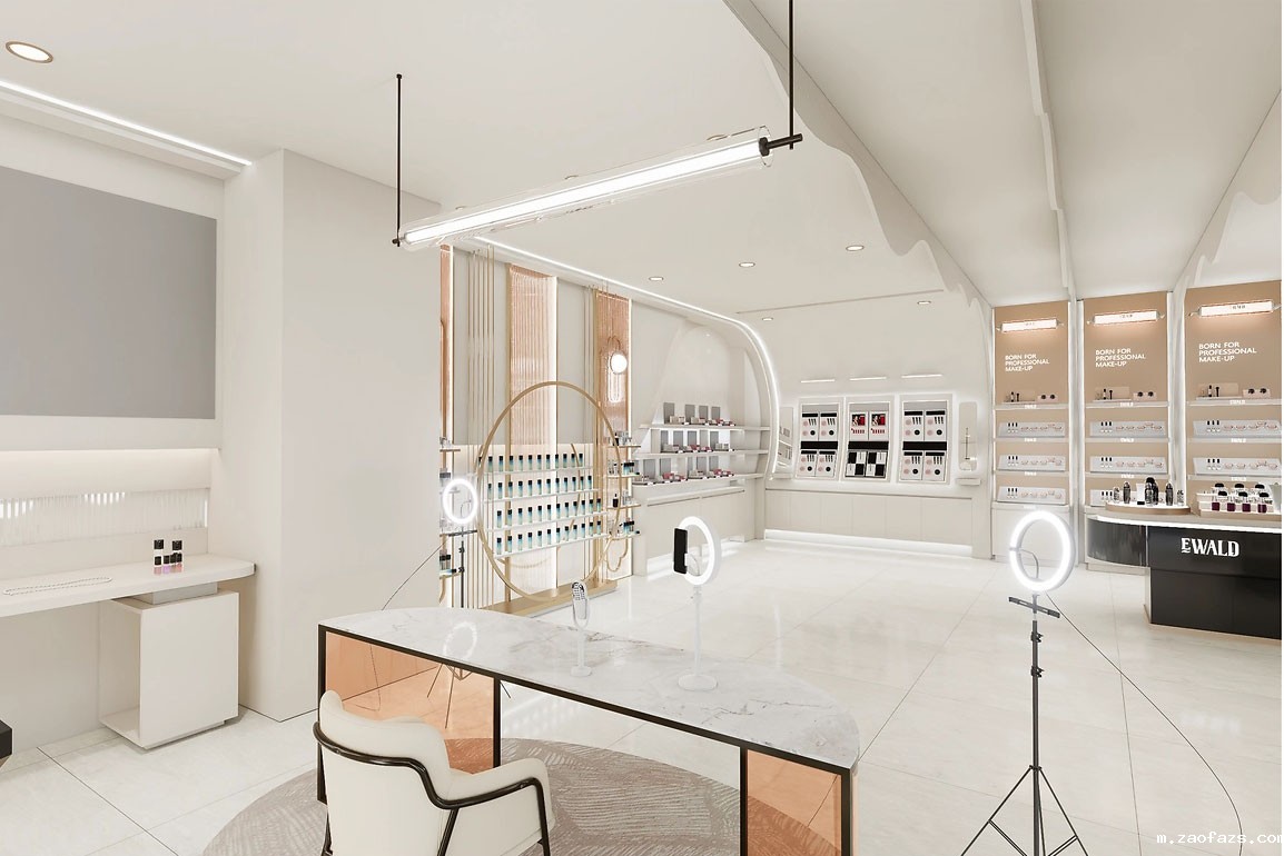 90平米郑州化妆品店直播间设计效果图