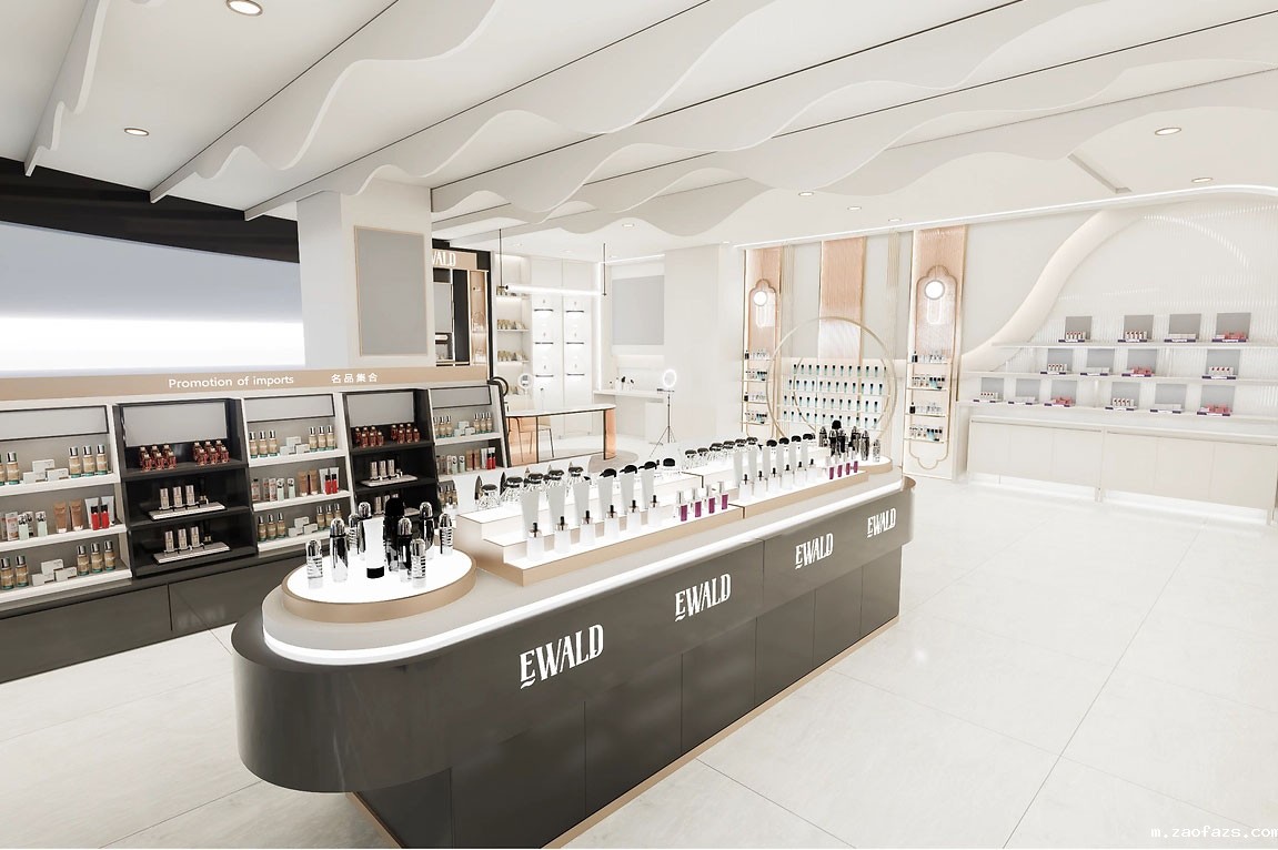 90平米郑州化妆品店直播间设计效果图