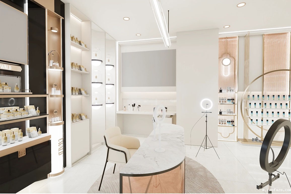 90平米郑州化妆品店直播间设计效果图